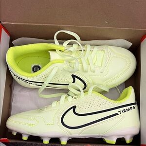 Nike Youth Soccer Cleats - Neon Yellow and White